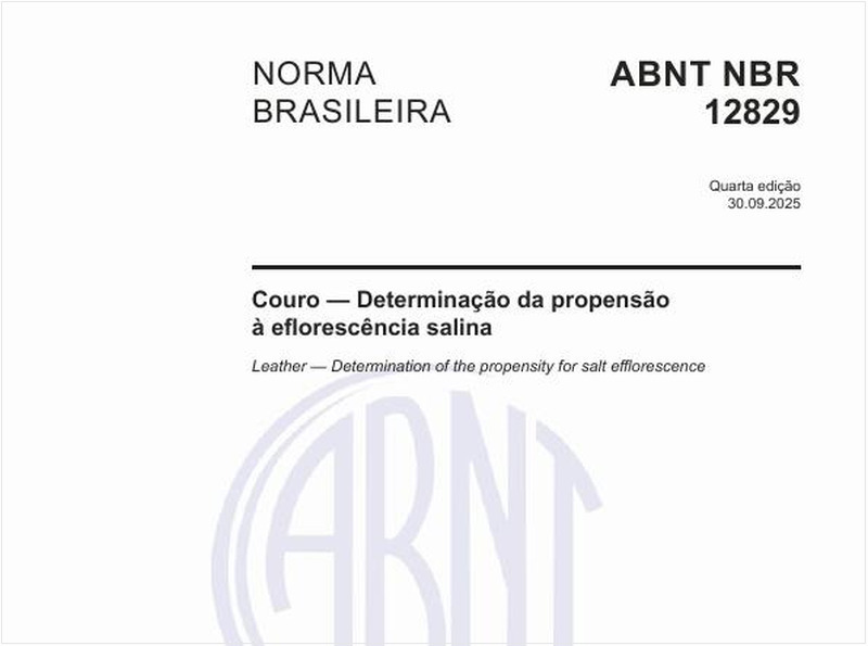 Couro — Determinação da propensão à eflorescência salina