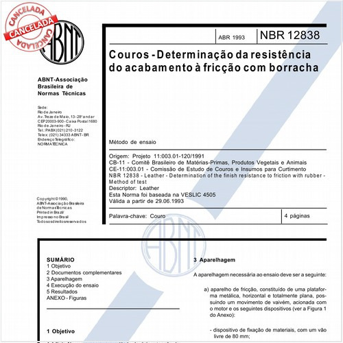 Couros - Determinação da resistência do acabamento à fricção com borracha