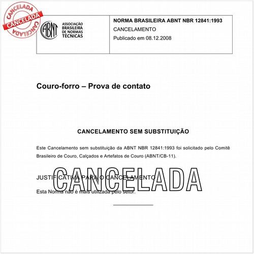 Couro-forro - Prova de contato