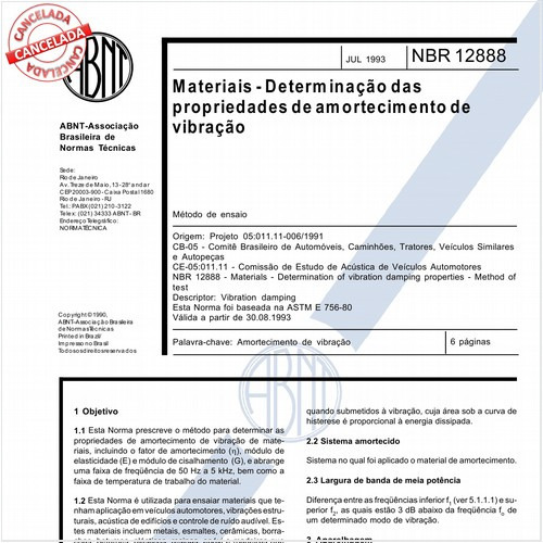Materiais - Determinação das propriedades de amortecimento de vibração