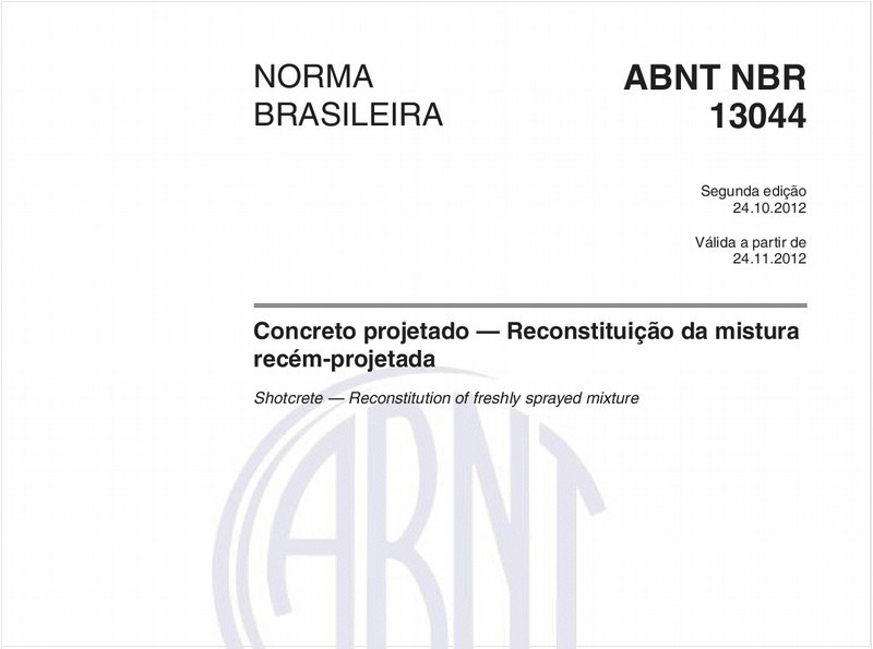 Concreto projetado — Reconstituição da mistura recém-projetada