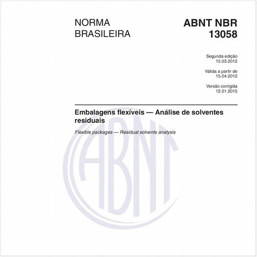 Embalagens flexíveis - Análise de solventes residuais