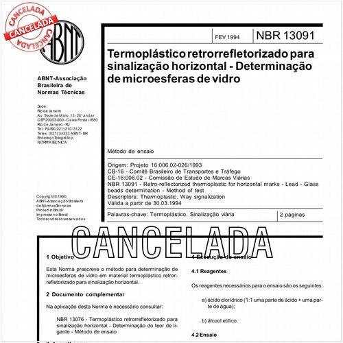 Termoplástico retrorrefletorizado para sinalização horizontal - Determinação de microesferas de vidro