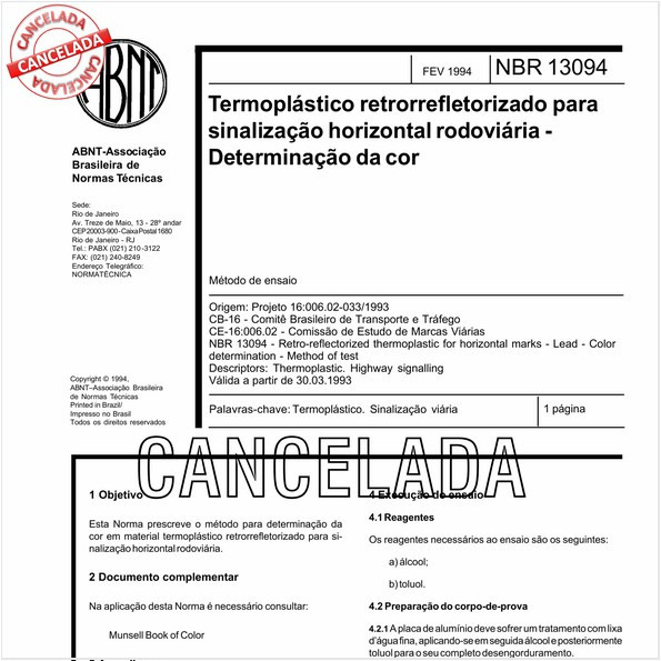 Termoplástico retrorrefletorizado para sinalização horizontal rodoviária - Determinação da cor