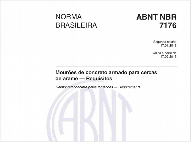 Mourões de concreto armado para cercas de arame — Requisitos