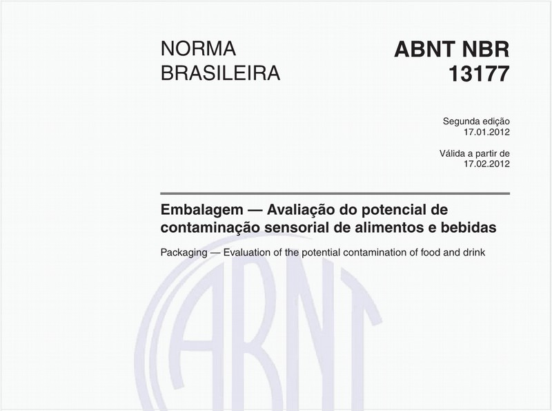 Embalagem — Avaliação do potencial de contaminação sensorial de alimentos e bebidas