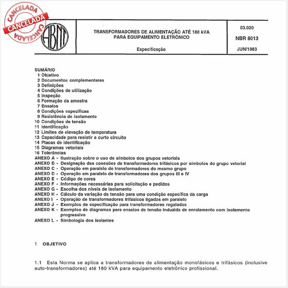 Transformadores de alimentação até 180 kVA para equipamento eletrônico