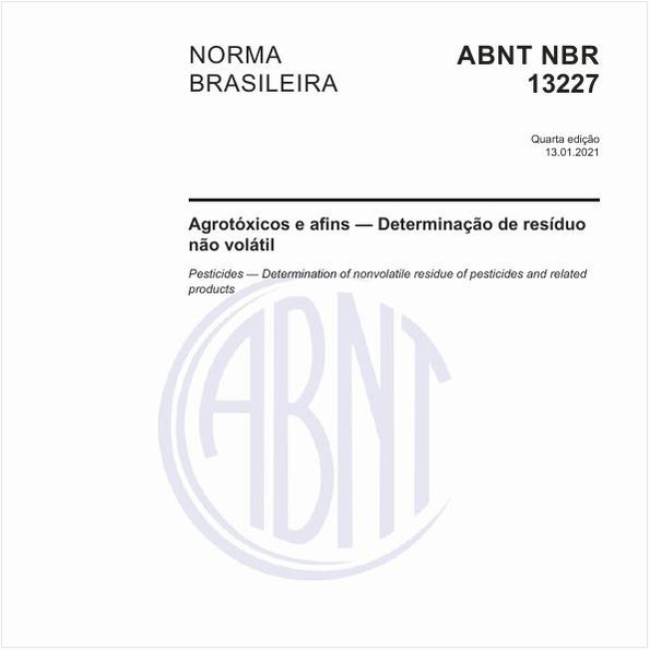 Agrotóxicos e afins - Determinação de resíduo não volátil