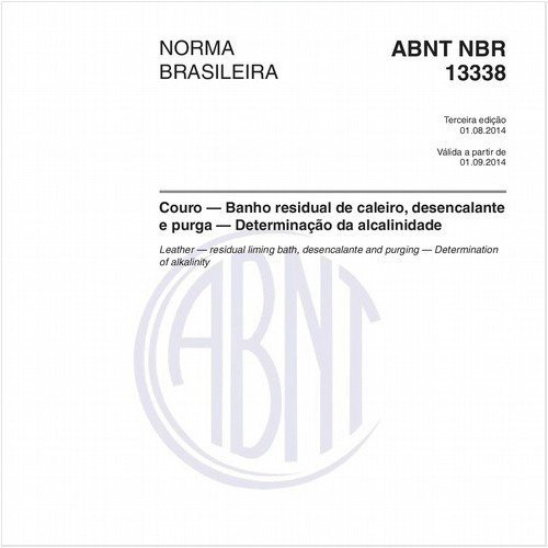 Couro - Banho residual de caleiro, desencalante e purga - Determinação da alcalinidade