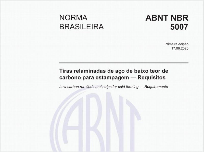 Tiras relaminadas de aço de baixo teor de carbono para estampagem — Requisitos