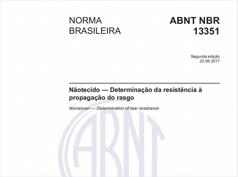 Nãotecido - Determinação da resistência à propagação do rasgo
