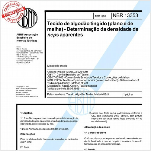 Tecido de algodão tingido (plano e de malha) - Determinação da densidade de neps aparentes
