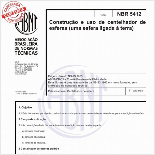 Construção e uso do centelhador de esferas - Uma esfera ligada à terra