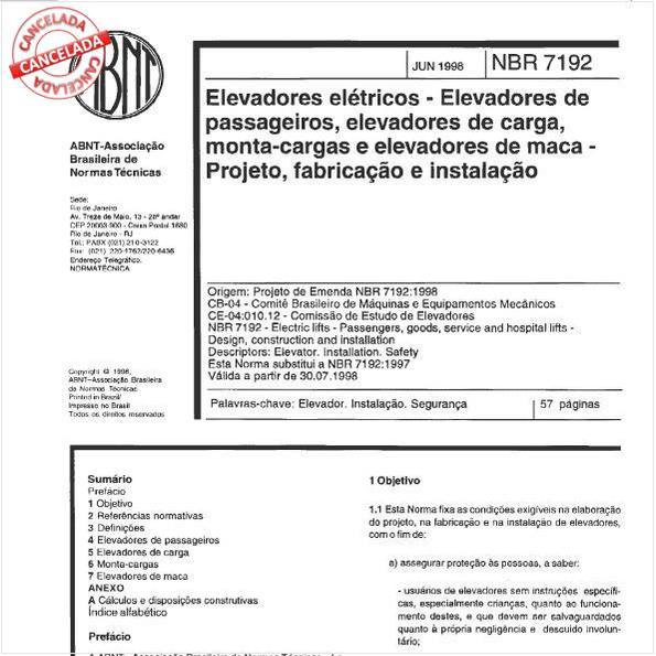 Elevadores elétricos - Elevadores de passageiros, elevadores de carga, monta-cargas e elevadores de maca - Projeto, fabricação e instalação