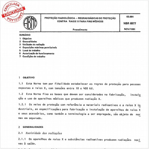 Proteção radiológica - Regras básicas de proteção contra raios X para fins médicos