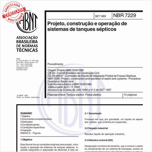 Projeto, construção e operação de sistemas de tanques sépticos