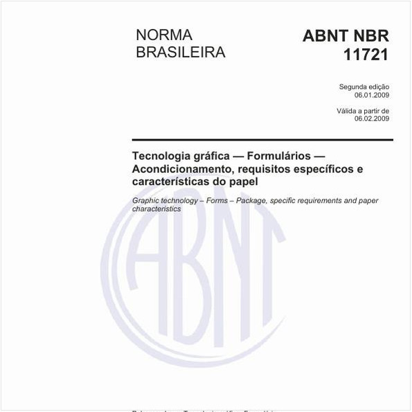 Tecnologia gráfica - Formulários - Acondicionamento, requisitos específicos e características do papel
