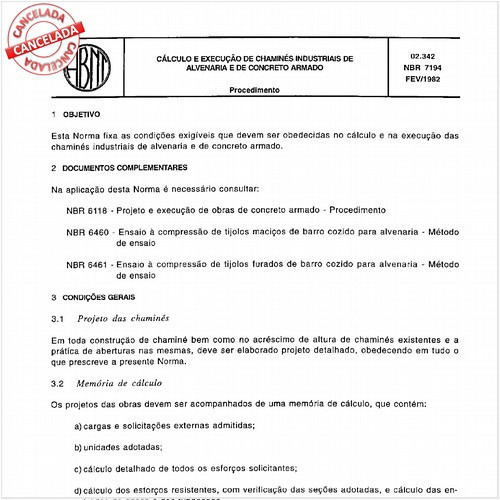 Cálculo e execução de chaminés industriais em alvenaria e em concreto armado