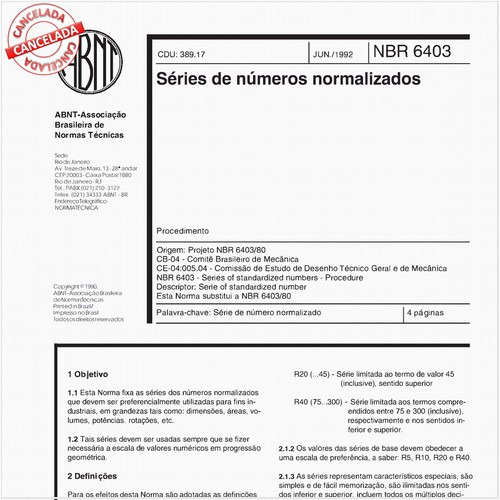 Séries de números normalizados