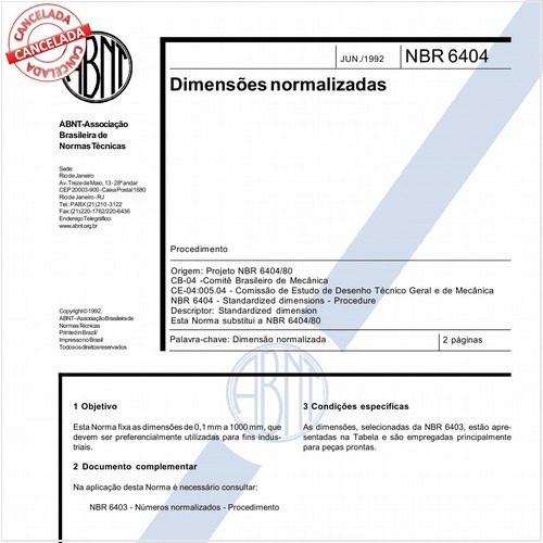 Dimensões normalizadas