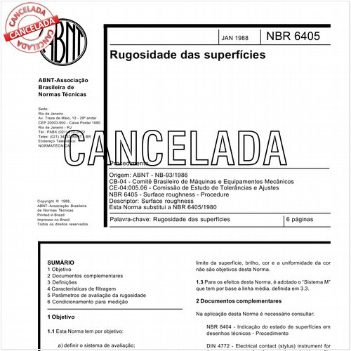 Rugosidade das superfícies