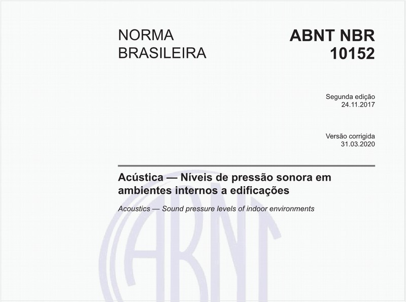 Acústica — Níveis de pressão sonora em ambientes internos a edificações