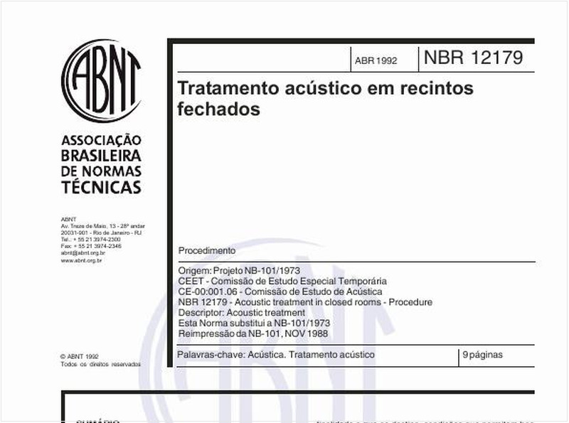Tratamento acústico em recintos fechados - Procedimento
