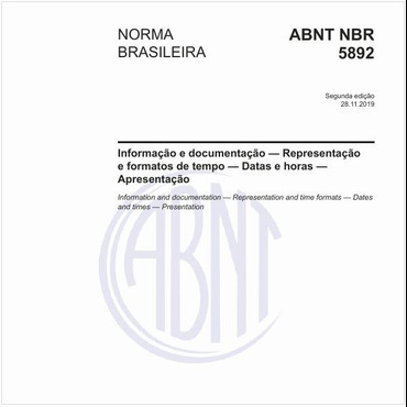 ABNT NBR 5892 NBR5892 Informação e documentação — Representação e