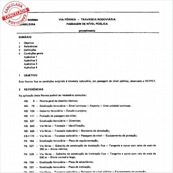 Via férrea - Travessia rodoviária - Passagem de nível pública