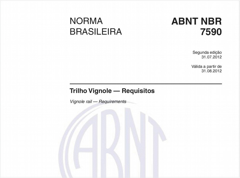 Trilho Vignole — Requisitos