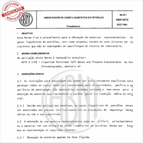 Amostragem de gases liquefeitos de petróleo