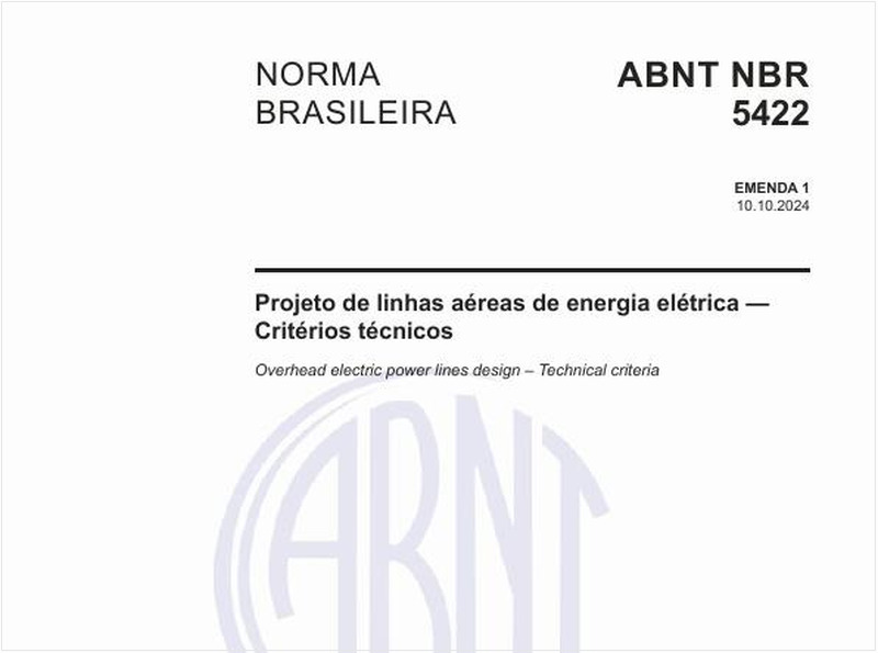 Projeto de linhas aéreas de energia elétrica — Critérios técnicos