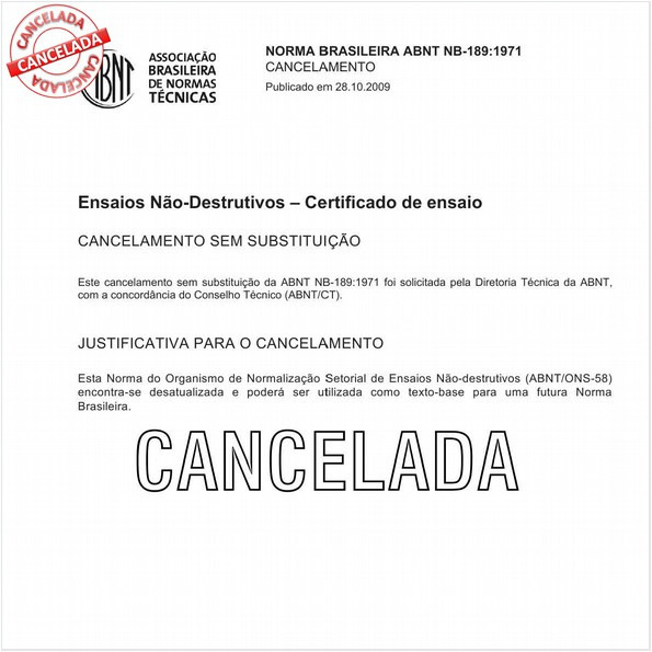 Ensaios não-destrutivos - Certificado de ensaio