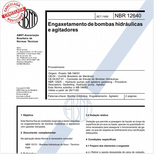 Engaxetamento de bombas hidráulicas e agitadores