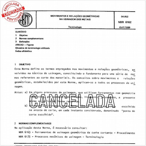 Movimentos e relações geométricas na usinagem dos metais