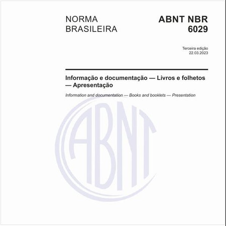 Informação e documentação - Livros e folhetos - Apresentação