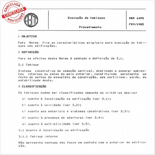 Execução de tabiques