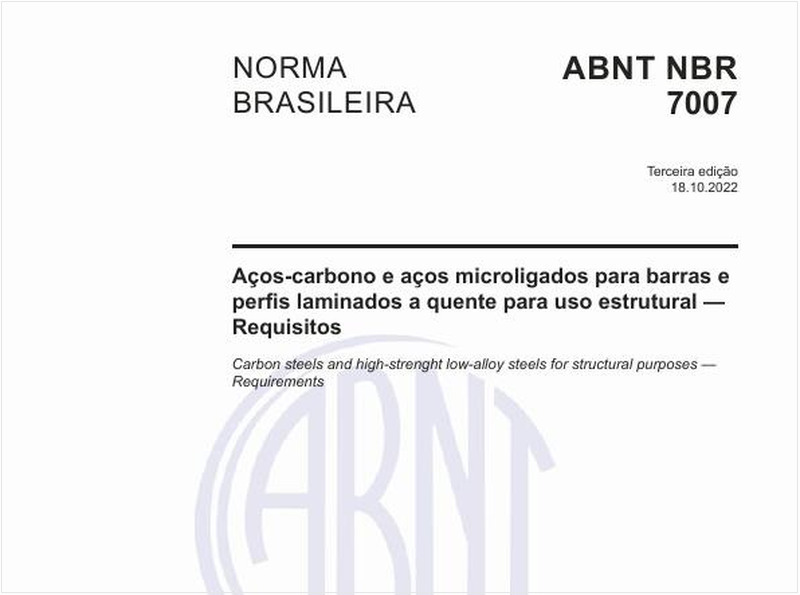 Aços-carbono e aços microligados para barras e perfis laminados a quente para uso estrutural - Requisitos