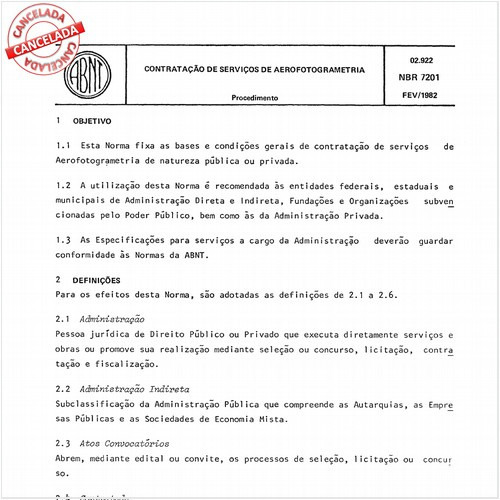 Contratação de serviços de aerofotogrametria