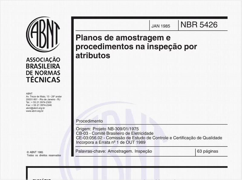 Planos de amostragem e procedimentos na inspeção por atributos