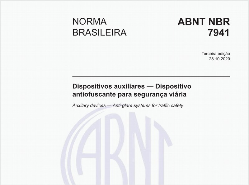 Dispositivos auxiliares — Dispositivo antiofuscante para segurança viária