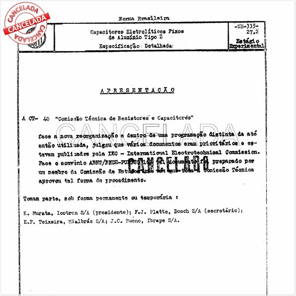 Capacitores eletrolíticos fixos de alumínio tipo 2 - especificação detalhada