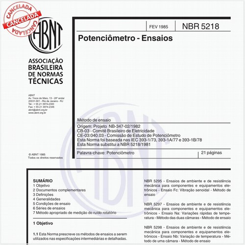 Potenciômetro - Ensaios