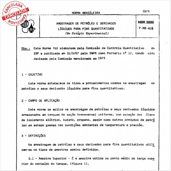 Amostragem de petróleo e derivados líquidos para fins quantitativos