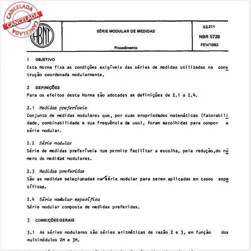 Série modular de medidas