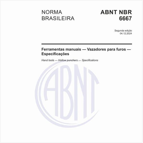 Ferramentas manuais — Vazadores para furos — Especificações