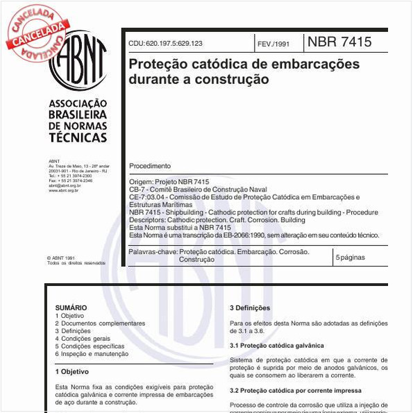 Proteção catódica de embarcações durante a construção