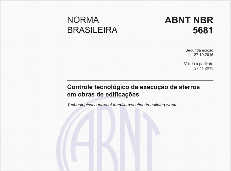 Controle tecnológico da execução de aterros em obras de edificações