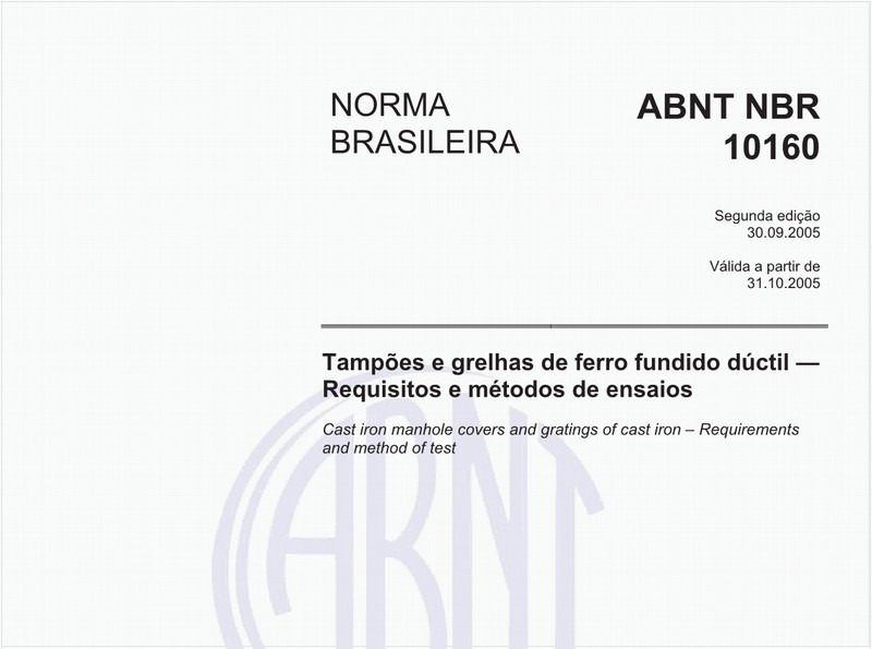 Tampões e grelhas de ferro fundido dúctil - Requisitos e métodos de ensaios