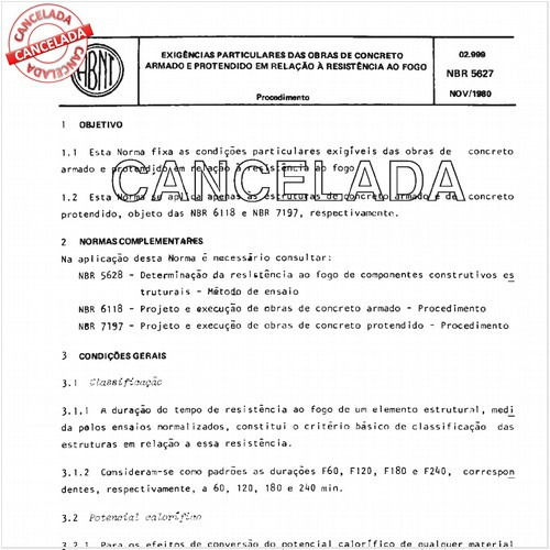 Exigências particulares das obras de concreto armado e protendido em relação à resistência ao fogo